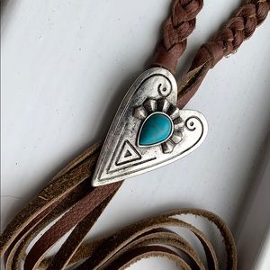 NWT Leather Silver Turquoise Set